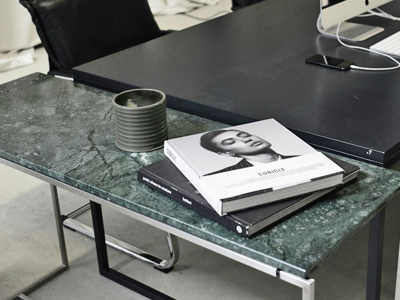 Tischplatte aus dem Naturstein Verde Guatemala